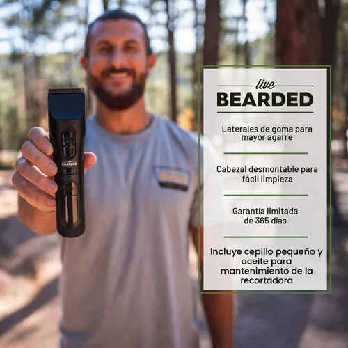 Vista 5 de Live Bearded® Recortadora de barba MT-1, recargable con tiempo