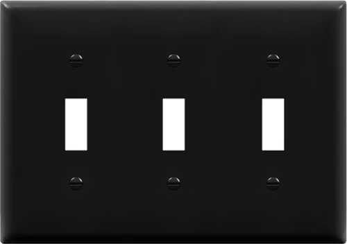 Vista 12 de ENERLITES - Placa de pared para interruptor de palanca triple sin tornillos, cubierta de interruptor de luz segura para niños, tamaño estándar de 3
