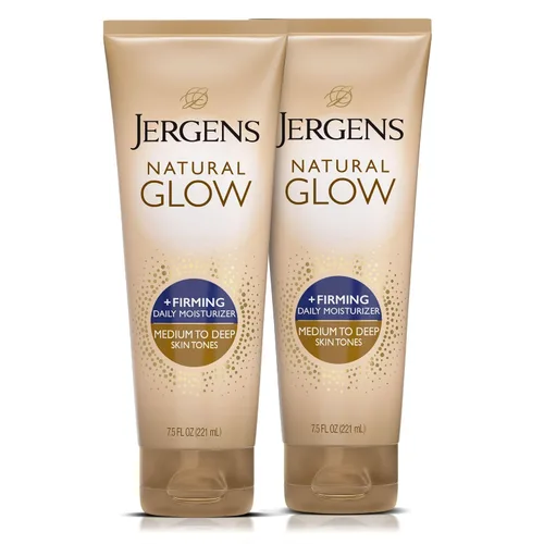Vista 13 de Jergens Natural Glow +Loción corporal autobronceadora reafirmante, tono de piel claro a medio, hidratante bronceador sin sol con colágeno
