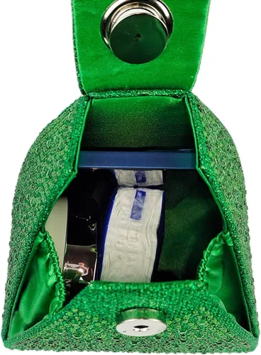 Vista 6 de Bolso de noche único con diamantes de imitación para mujer, bolso de mano triangular