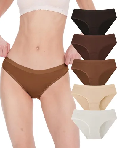 Vista 7 de BAMBOO COOL Ropa interior de bikini para mujer, bragas hipster, suaves, elásticas, transpirables, paquete de 5