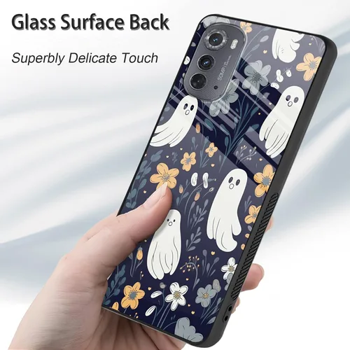 Vista 2 de Funda para Motorola Moto Edge 2022, cubierta trasera de vidrio templado con protector de pantalla, funda protectora a prueba de golpes para Motorola