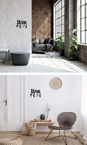 Vista 4 de M-KeyCases Home Sweet Home - Llavero para pared (estante de 8 ganchos), decorativo, colgador de metal para puerta delantera, cocina o garaje