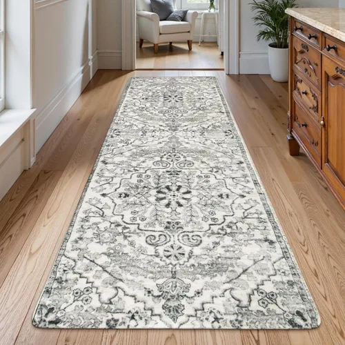 Vista 22 de Lahome Alfombra Floral Bohemio Medaillon - 2x3 Pequeña Alfombra de Baño Rosa Caliente, Alfombra de Cocina, Lavable a Máquina, Antideslizante, Suave