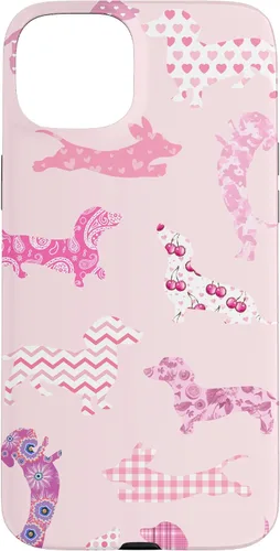 Vista 8 de Funda para iPhone 11 rosa boho Dachshund Doxie