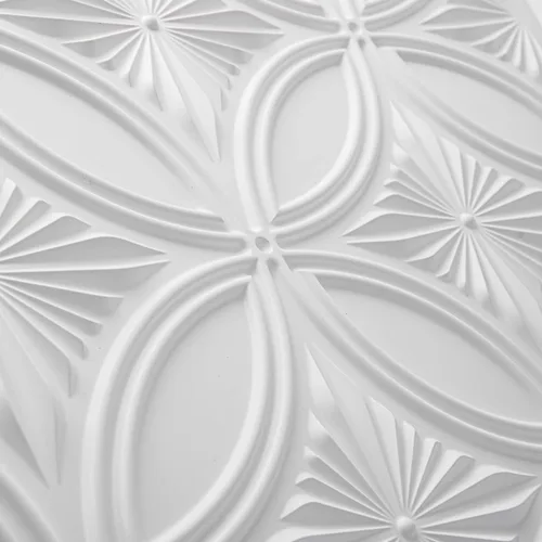 Vista 9 de Art3d Azulejo decorativo de PVC para techo de 2 pies x 2 pies en blanco, pegamento para panel de pared 3D de 24 x 24 pulgadas, 48 piezas