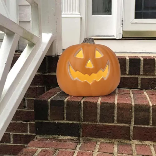 Vista 8 de Jack-o-Linterna - Linterna encendida Jack O - Linterna de calabaza preiluminada con cordón certificado ETL y 2 fusibles - 6 tamaños Perfecto