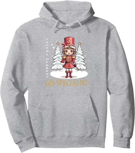 Vista 3 de GIS Specialist Christmas Classic Female Nutcracker Pullover Hoodie Negro