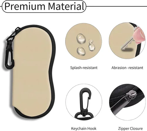 Vista 41 de Hion Sunglasses Case Ultra Light Neoprene Zipper Eyeglass Soft Case with Belt Clip