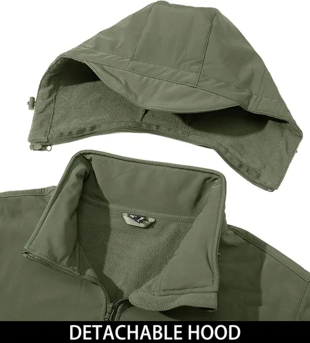 Vista 4 de MAGCOMSEN - Chaqueta táctica para hombre, de invierno, con forro polar y bolsillos múltiples, para esquiar, impermeable, forrada