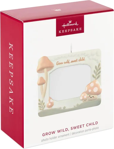 Vista 3 de Hallmark Keepsake Adorno de Navidad 2024, marco de fotos Grow Wild, Sweet Child, Porcelana