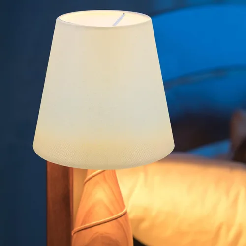 Vista 9 de CALLARON Lámpara pequeña de tela con clip para lámpara de mesa de pared (beige) Pantalla de tela para luz de mesa