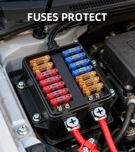 Vista 4 de JOREST Kit de fusibles estándar de 25 piezas para automóvil, fusibles de hoja estándar para automóvil, RV/camión/motocicleta