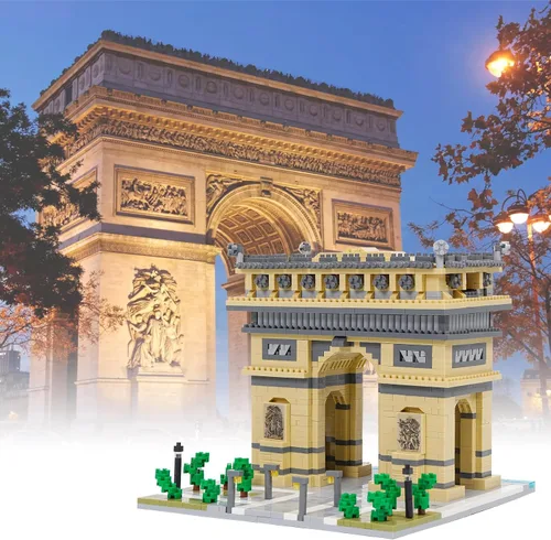 Vista 2 de Juego de bloques de construcción Modelo Arco del Triunfo Micro Bloques de construcción 2020 PCS Kit de construcción de arquitectura famosa, regalos