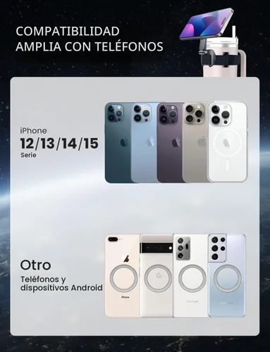 Vista 7 de eSamcore Stanley Cup Soporte magnético para teléfono Magsafe, accesorios plegables para botellas de agua, soporte de teléfono móvil para iPhone