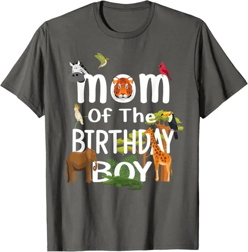 Vista 91 de Camiseta de fiesta de animales con temática de zoológico para niño de cumpleaños, Negro