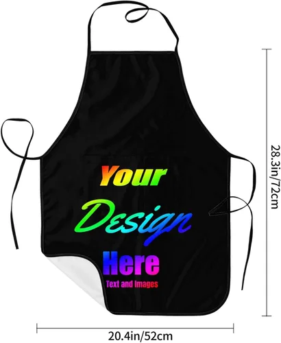 Vista 6 de Delantales personalizados, delantal personalizado con texto en imagen para hombres y mujeres, delantal de chef de cocina personalizado