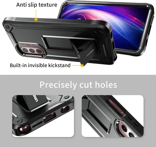 Vista 6 de URBANITE Funda protectora resistente a prueba de golpes para Motorola Moto G Stylus 4G (2022), de grado militar, con protector de pantalla y soporte