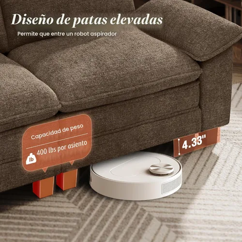 Vista 7 de MIXPATIO Sofá seccional modular en forma de L de 4 asientos de 124 pulgadas Topo