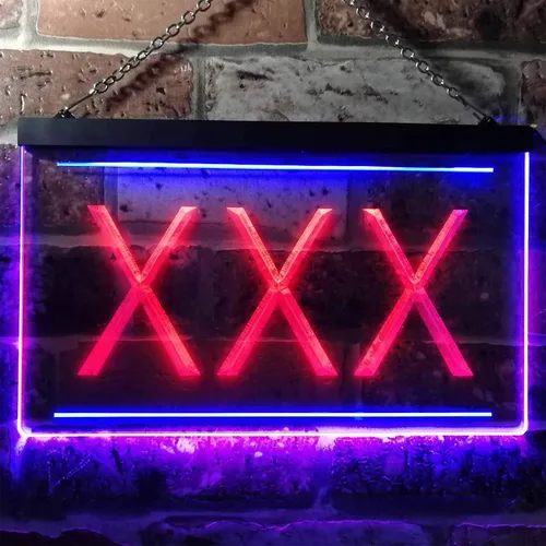 Vista 2 de ADVPRO XXX - Letrero de neón LED de doble color iluminado para adultos, color azul y rojo, 12 x 8.5 pulgadas, st6s32-i0791-br