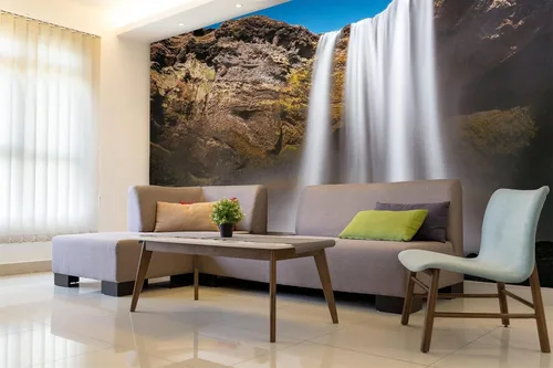 Vista 9 de Murales de pared 3D de estrellas de montañas, cielo nocturno, arte mural para despegar y pegar, calcomanías de pared extraíbles para sala de estar