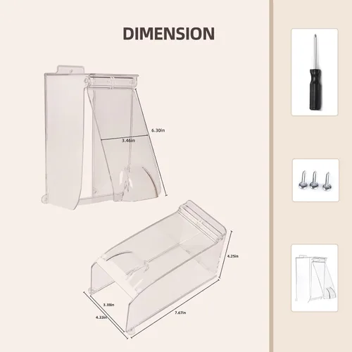 Vista 4 de Cubierta impermeable para teclado de puerta, tapa abatible transparente, cubierta impermeable para timbre de puerta, resistente a la intemperie