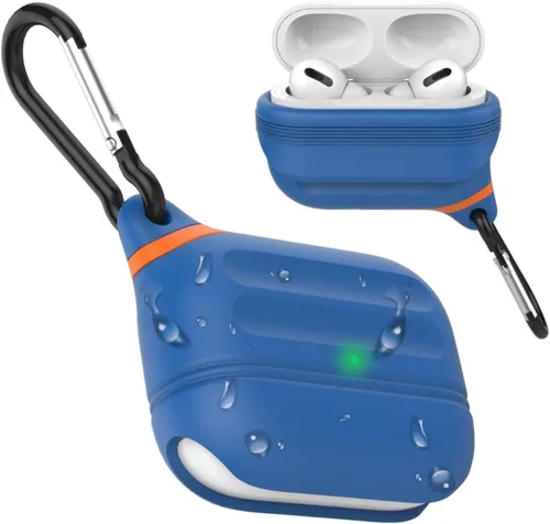 Vista 18 de Funda para AirPods Pro, funda de silicona impermeable para AirPods Pro 2, protección impermeable, portátil, para USB-C/inalámbrico, antipérdida, una