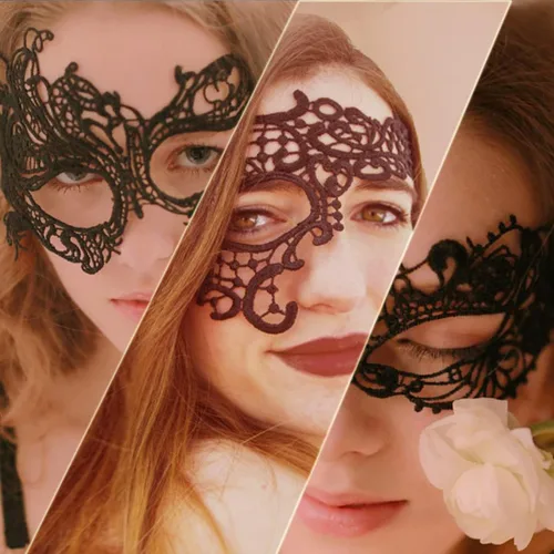 Vista 7 de Máscara de mascarada para mujer, máscara de encaje para Halloween, carnaval, fiesta, disfraz de baile