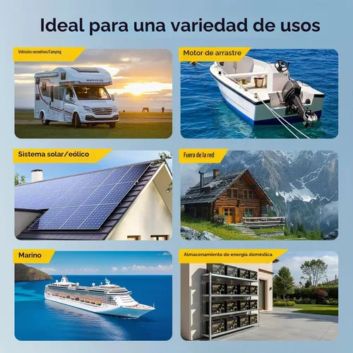 Vista 8 de Batería de litio LiFePO4 de 12V 120Ah con aplicación inteligente