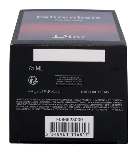 Vista 5 de Christian Dior Fahrenheit Parfum Spray para hombres, 2.5 onzas