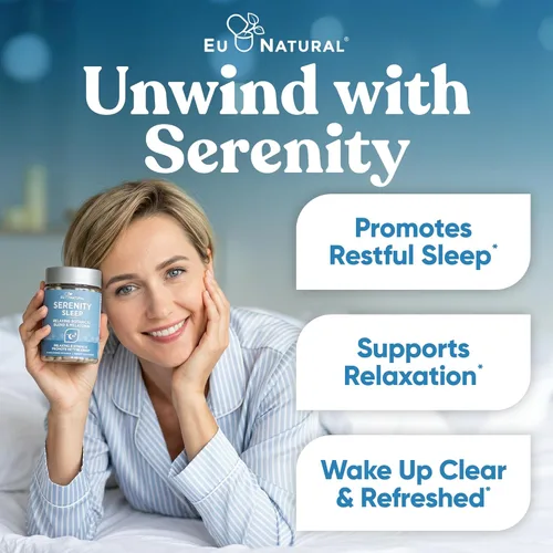 Vista 3 de Serenity Sleep Natural Sleep - Potente mezcla de magnesio, raíz de valeriana y melatonina, ayuda natural para dormir, forma que no forma hábito