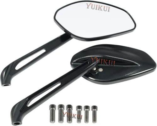 Vista 8 de Espejos universales de motocicleta CNC espejo de aluminio M10 M8 duradero espejo retrovisor para Yamaha FZ-09 2014-2017/FZ1 N 2006-2015/XSR, Negro