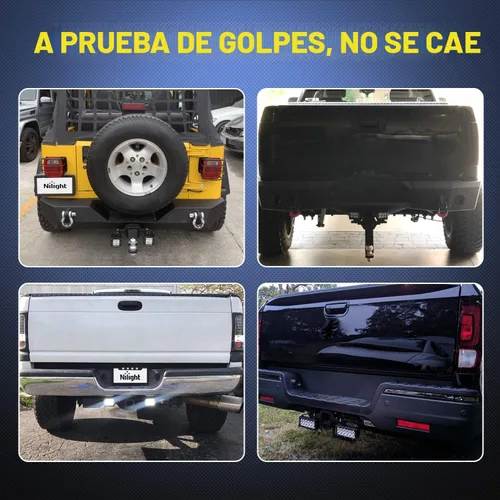 Vista 5 de Nilight 2 módulos LED de 4 pulgadas de 60 W con soportes de montaje de enganche de remolque de 2.5 pulgadas, luces LED de respaldo de reversa