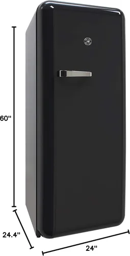 Vista 10 de BRAMA Refrigerador retro con congelador superior, 9.9 pies cúbicos, refrigerador completo para apartamento, condominio, casa, cocina, 24 pulgadas