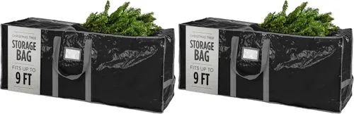 Vista 13 de Bolsa de almacenamiento para árbol de Navidad - Almacena un árbol de Navidad artificial de 7.5 pies, material impermeable duradero, bolsa