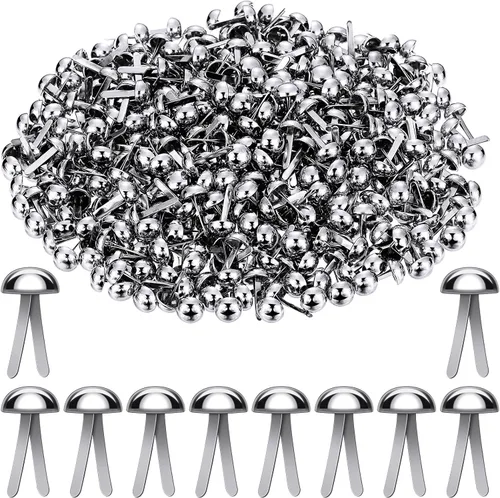 Vista 19 de Hotop 500 piezas de chinches de latón para manualidades de papel, sujetadores redondos de metal para arte, manualidades, proyectos escolares, Negro
