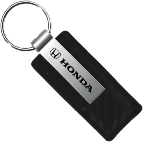 Vista 2 de AU-TOMOTIVE GOLD, INC. Llavero de cuero de fibra de carbono con licencia oficial para Honda (negro)