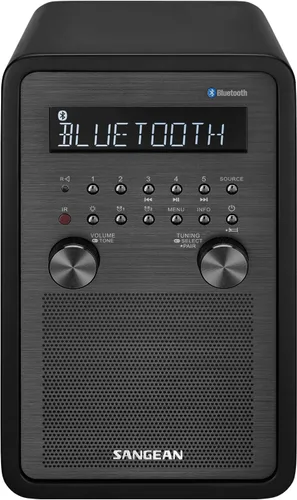 Vista 2 de SANGEAN WR-50 AM/FM-RBDS/Bluetooth Madera Gabinete Mesa Top Radio Negro