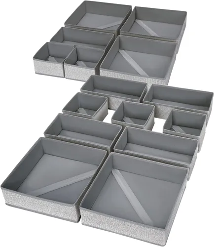 Vista 24 de DIMJ Organizador de cajones para ropa, paquete de 6 unidades, organizadores plegables para bebé, organizador de almacenamiento y cómoda