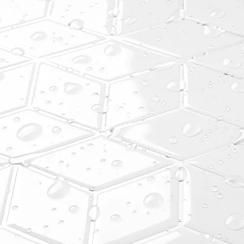 Vista 2 de Livelynine Azulejos para salpicadero de cocina, azulejos geométricos blancos de 12 x 12 pulgadas, azulejos adhesivos para pared de baño, ducha, apto