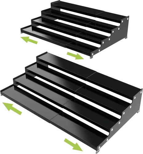 Vista 11 de Jojocross Organizador de especias expandible de 4 niveles para gabinete de cocina, diseño moderno y estante de almacenamiento antideslizante que