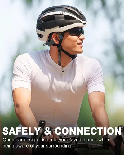 Vista 4 de MONODEAL Auriculares de conducción ósea Bluetooth Auriculares inalámbricos IPX5 impermeables con micrófono Auriculares deportivos de larga duración