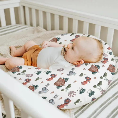 Vista 5 de Boho Farm Life - Fundas de almohada de lactancia para niños y niñas, tractor, granero, prado, funda de almohada de lactancia para almohadas