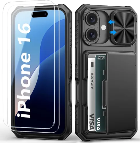 Vista 9 de BXYJY Funda tipo cartera para iPhone 15 Pro, tarjetero (4-5 tarjetas)
