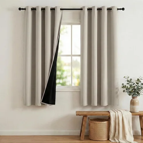 Vista 30 de NICETOWN Cortinas 100% Opacas Cortas de 36 Pulgadas de Largo para Dormitorio, Privacidad Aislamiento Térmico con Ojales Cortinas de Ventana