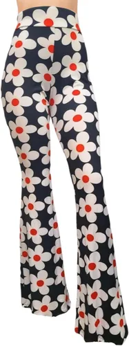 Vista 127 de ShopMyTrend - Pantalones de yoga largos con piernas anchas y acampanadas estilo palazzo, con cintura alta, para mujer