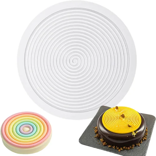 Vista 6 de Molde redondo de silicona Tourbillon para hornear círculo, diámetro de disco de 15 cavidades, 2 pulgadas
