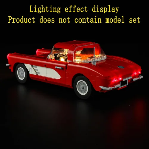 Vista 4 de GEAMENT Kit de luces LED compatible con Lego Corvette - Juego de iluminación para iconos 10321 (juego de modelos no incluidos)
