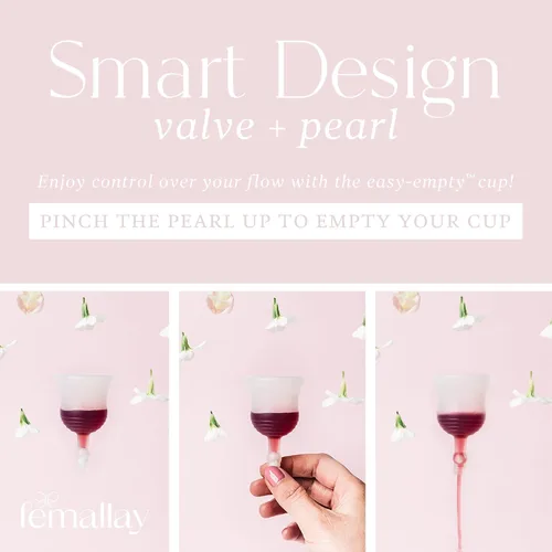 Vista 3 de Femallay Taza menstrual fácil de vacía, taza menstrual de silicona sin BPA, especialmente diseñada, fácil de vacía y fácil de limpiar, productos