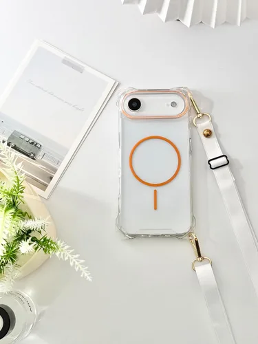 Vista 43 de Funda magnética para iPhone 13 Pro Max, con marco suave magnético transparente, parte trasera de PC, cubierta protectora contra golpes con cordón